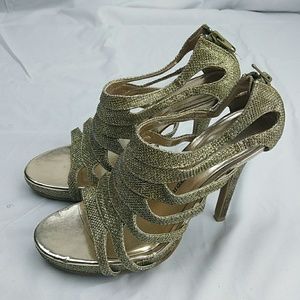 Chinese laundry glitter gold women high heel 7.5